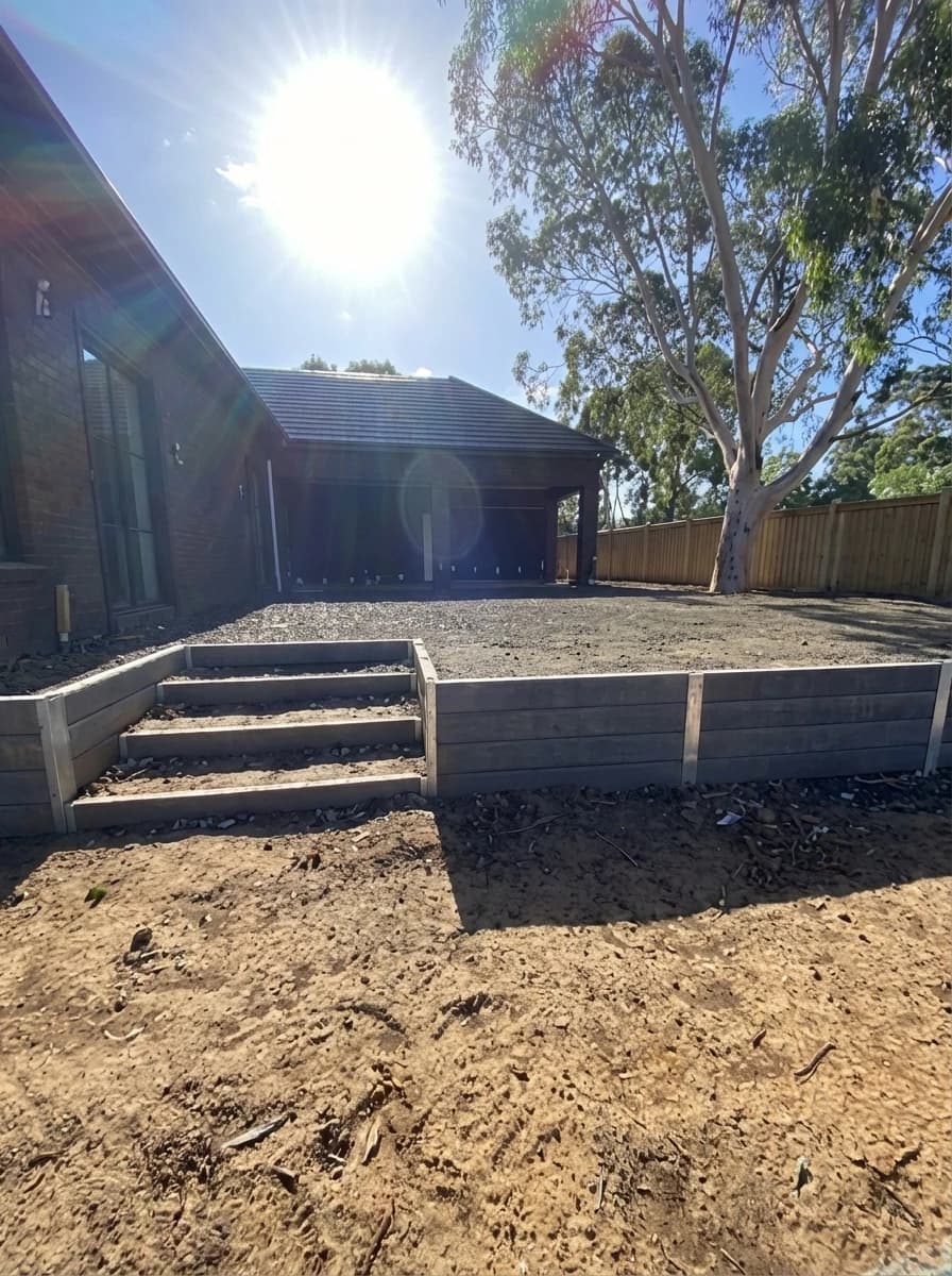 Retaining Walls, Stepping Stones, Fence & Landscape — Gallery 16